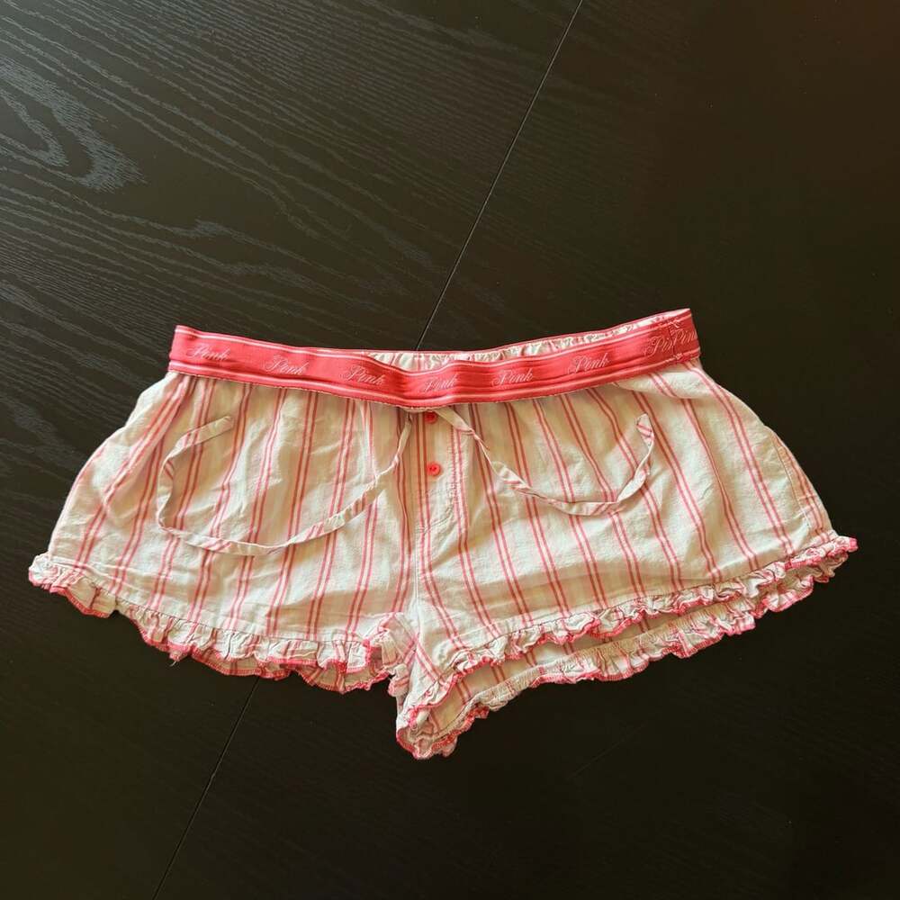 Pink Victoria's Secret Stripe Sleep Shorts Size S White Pink